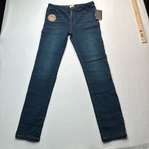 Girls weatherproof vintage pull on denim jeans size XL 16 18 dark wash blue